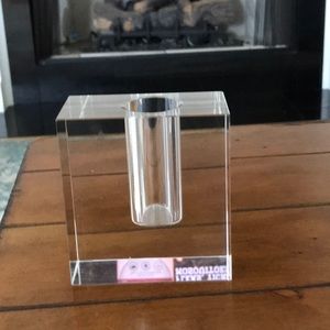 Solid Crystal Vase 4.25” Tall